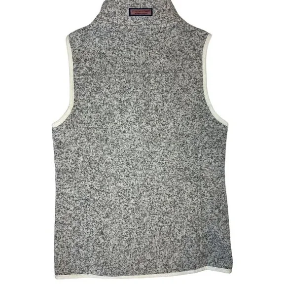 Vineyard Vines Sweater Fleece Zip-Up Vest in Heather Grey Size XS - Picture 4 of 7